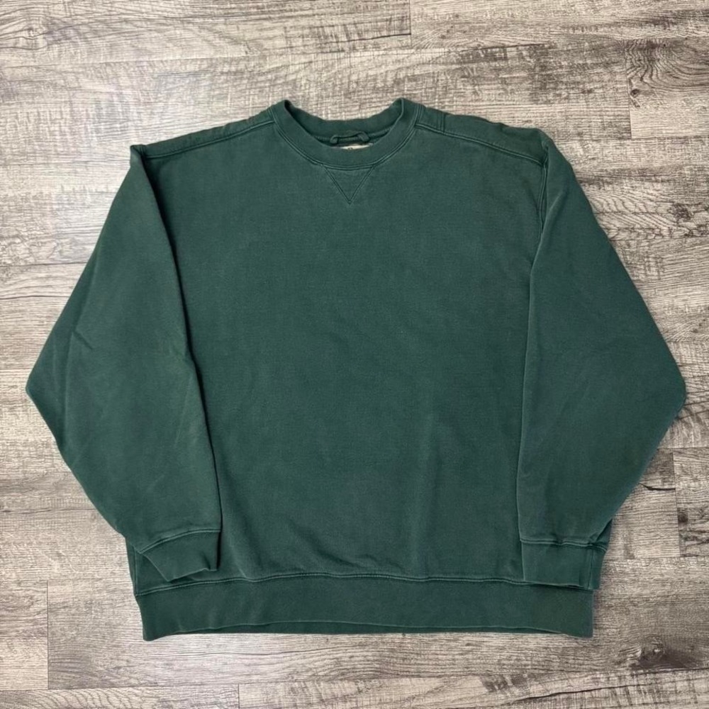 Vintage Y2K LL Bean Faded Green Crewneck Sweatshirt 2XL Tall